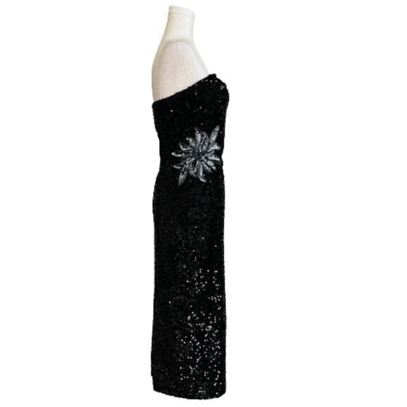 Gianni Bini Dress Vida Black Sequin Strapless Formal Black Tie Midi Size 2 NEW - Picture 7 of 15